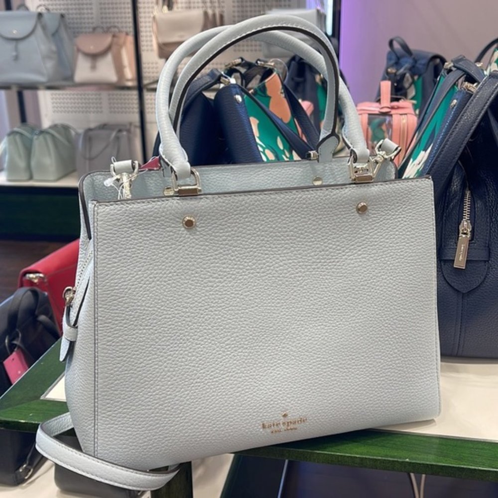 Kate Spade Leila Medium Triple Compartment Satchel Hazy Morning Color - Picture 11 of 16